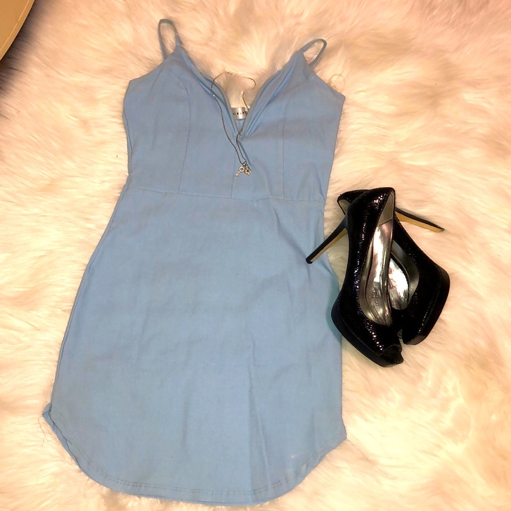 Mega Push up sky blue dress